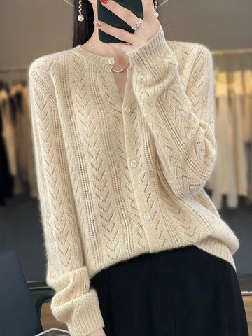 Zhya | Weiche Wollstrickjacke für Damen