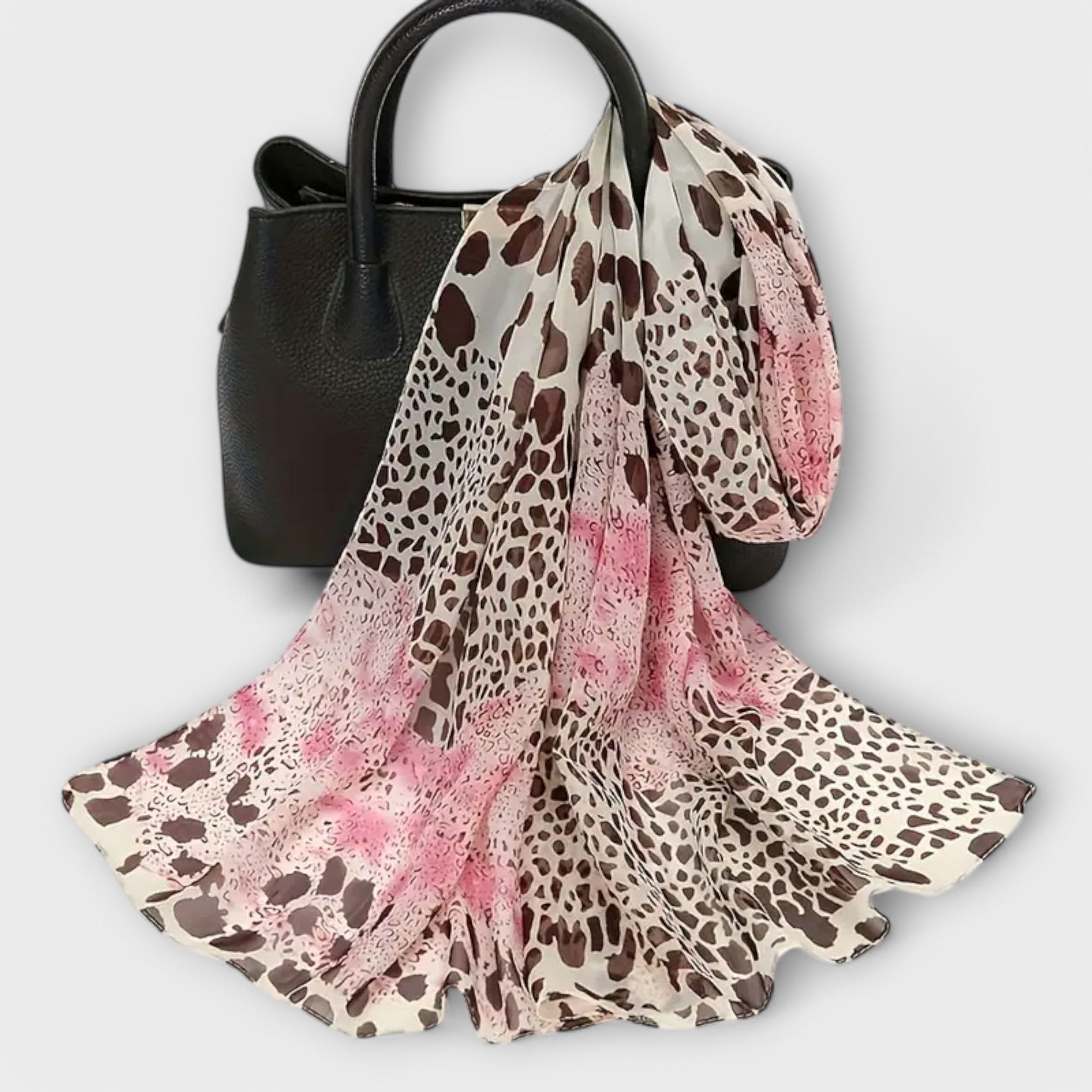 Christine Kaffeeschwarz Leichter Bedruckter Damentuch mit Tiermuster für Damen | Chiffon Halstuch Casual und Elegant