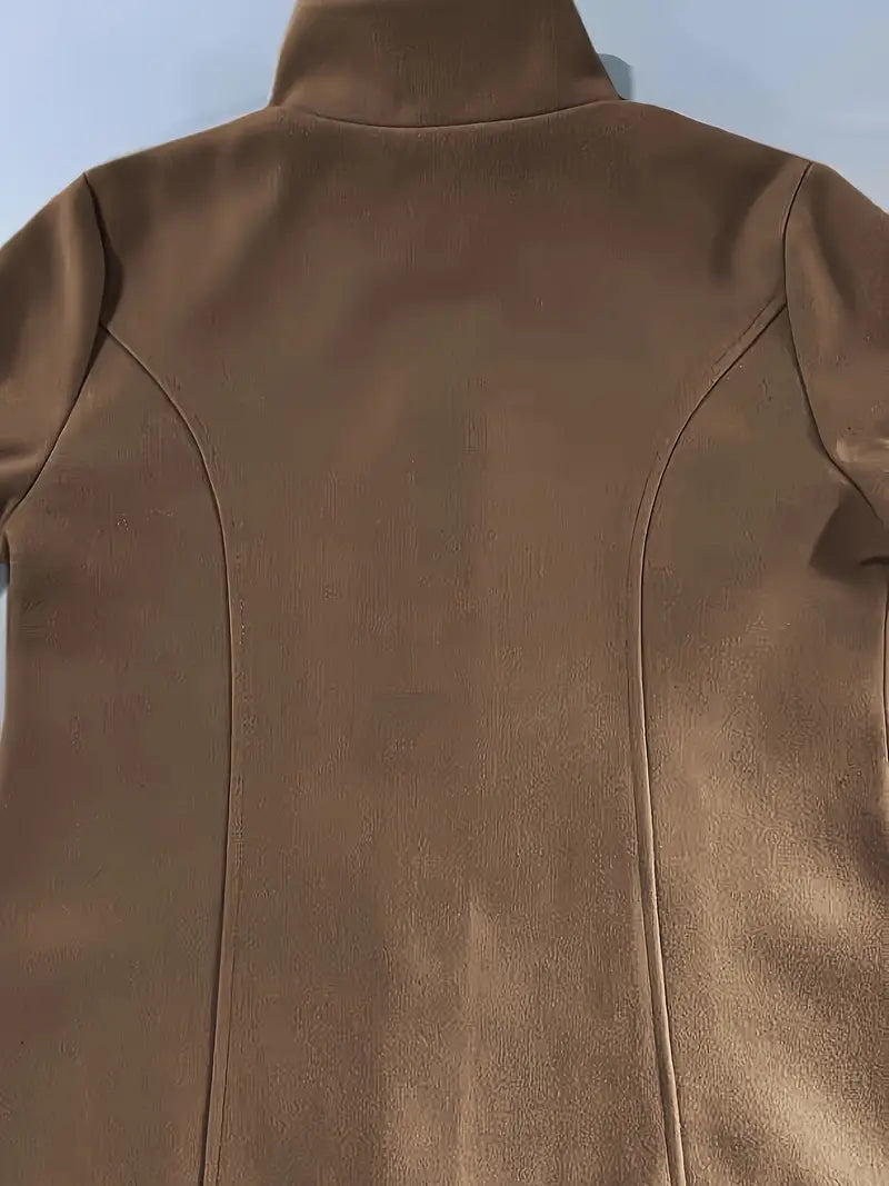 Renate Schwarz Taillierter Einreihiger Mantel für Damen | Eleganter Einknopfverschluss Herbst Casual - S/M/L/XL/2XL
