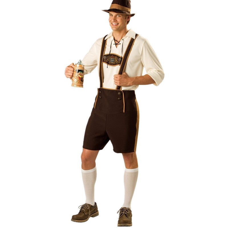 Karl Braun Trachten-Kostüm mit Hosenträgern für Herren | Oktoberfest Kniehose und Hemd Set - M/L/XL/2XL/3XL