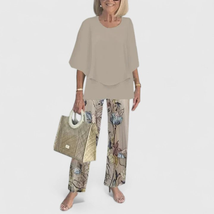 Anita Zweiteiler Layered-Bluse und Printerhose für Damen | Leichter fliessender Komfort - XS-3XL