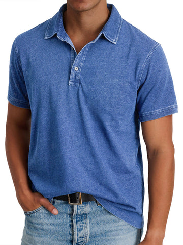 Roland Blau Vintage-Washed Polohemd für Herren | Entspannte Passform Zeitloser Stil | Freizeit und Reisen - S/M/L/XL/2XL/3XL/4XL