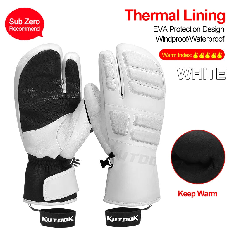 Fritz Weiss Thermo Wind- und Wasserdichte Ski Handschuhe für Damen und Herren | Winter Wintersport - S/M/L/XL