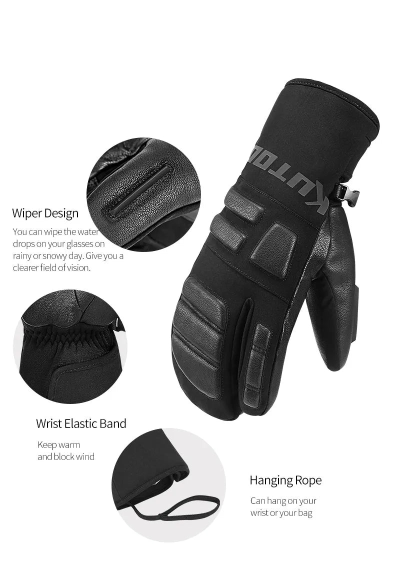 Fritz Weiss Thermo Wind- und Wasserdichte Ski Handschuhe für Damen und Herren | Winter Wintersport - S/M/L/XL