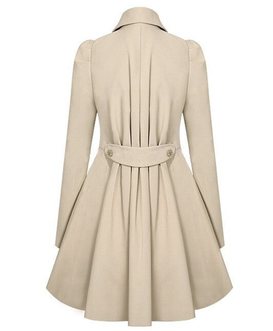 Jolanda Aprikose Doppelreihiger A-Linien Mantel für Damen | Eleganter Wintermantel mit Goldknöpfen - S/M/L/XL/2XL/3XL