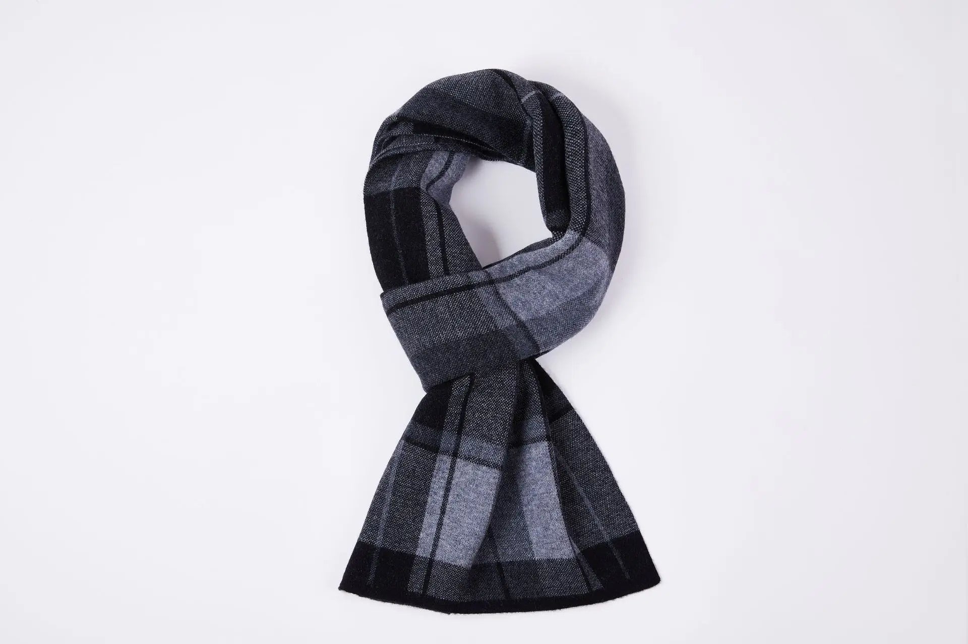 Vätti Grau Karierter Wollschal für Herren | Warm und Winddicht Winter Accessoire - Einheitsgrösse