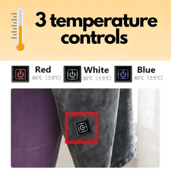 Dorothea Grau Beheizte Fleece-Umhangdecke mit USB-Heizung und 3 Heizstufen | Winter Zuhause Reisen - Einheitsgrösse