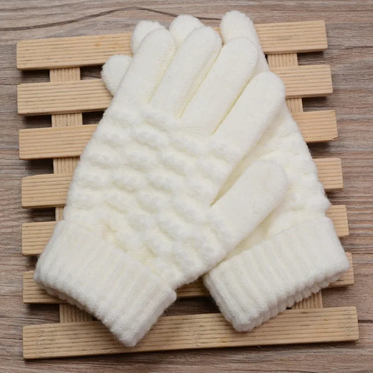 Hildegard Schwarz Gestrickte Touchscreen-Handschuhe für Damen | Warm Winter Strick - Einheitsgrösse