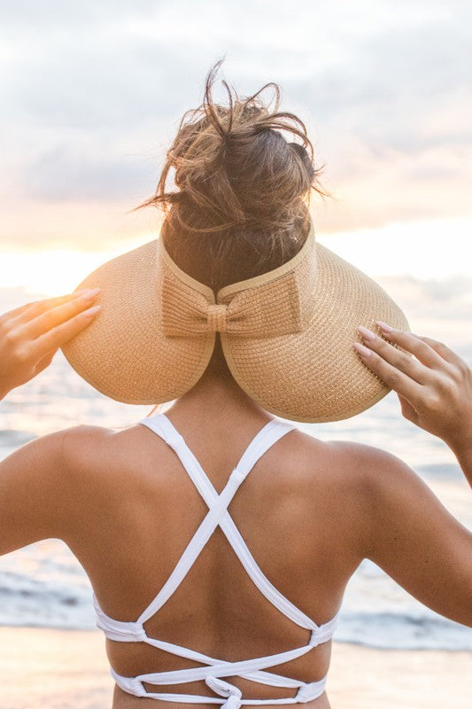 Marianne Schwarz Faltbarer Sonnenschild mit breiter Krempe für Damen | Strand Sommer Reise - Einheitsgrösse
