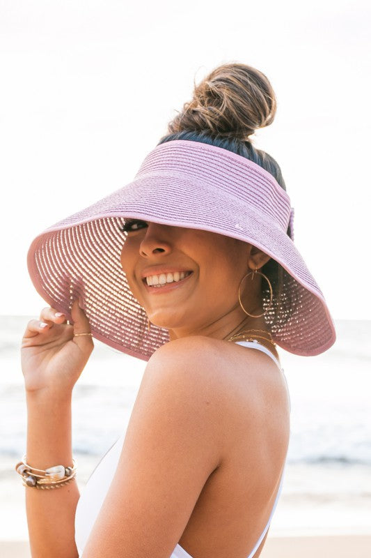 Marianne Schwarz Faltbarer Sonnenschild mit breiter Krempe für Damen | Strand Sommer Reise - Einheitsgrösse