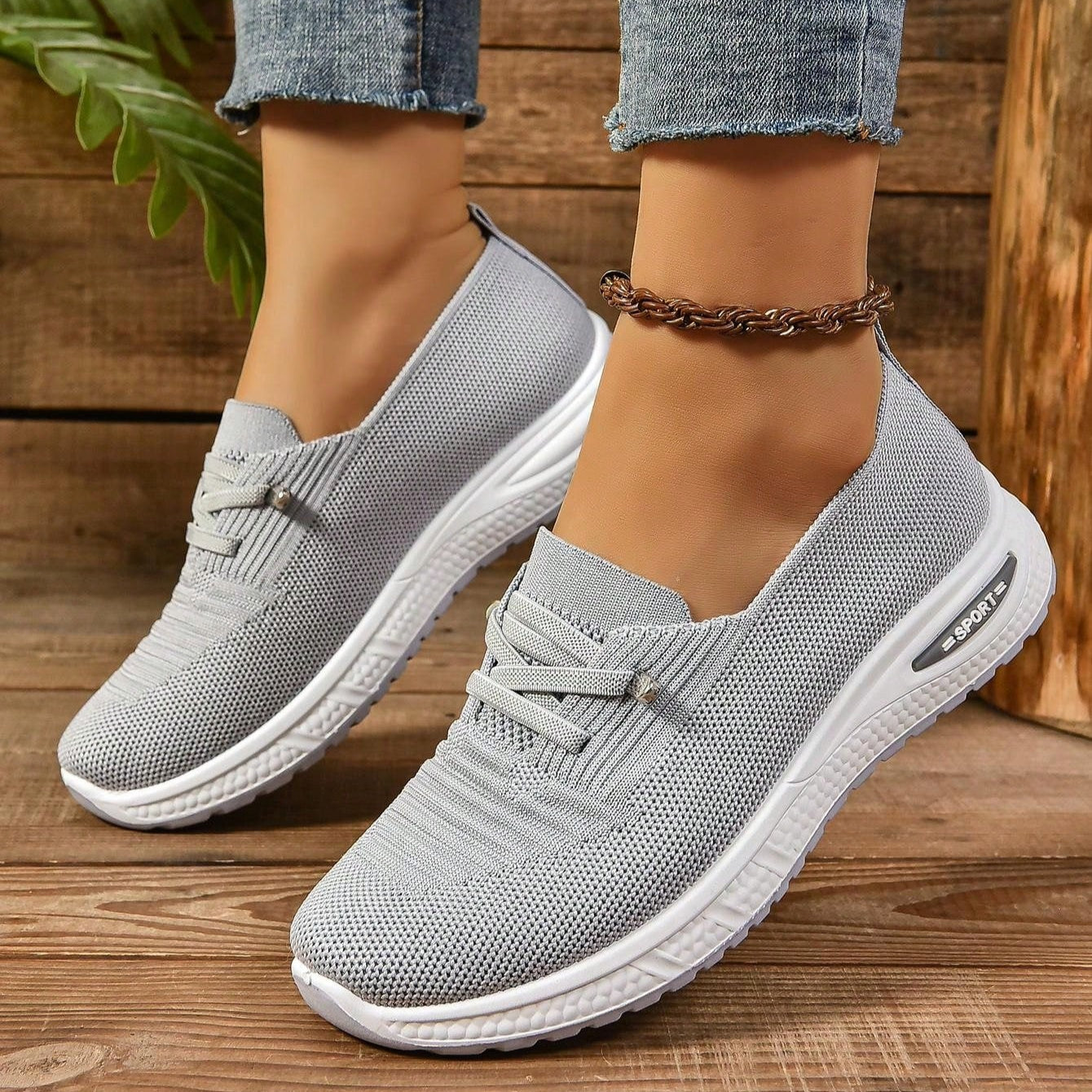 Brigitte Grau Orthopädische Slip-On Sneakers für Damen | Breite Zehenbox Komfort | Leicht und Stützend - 36/37/38/39/40/41/42/43