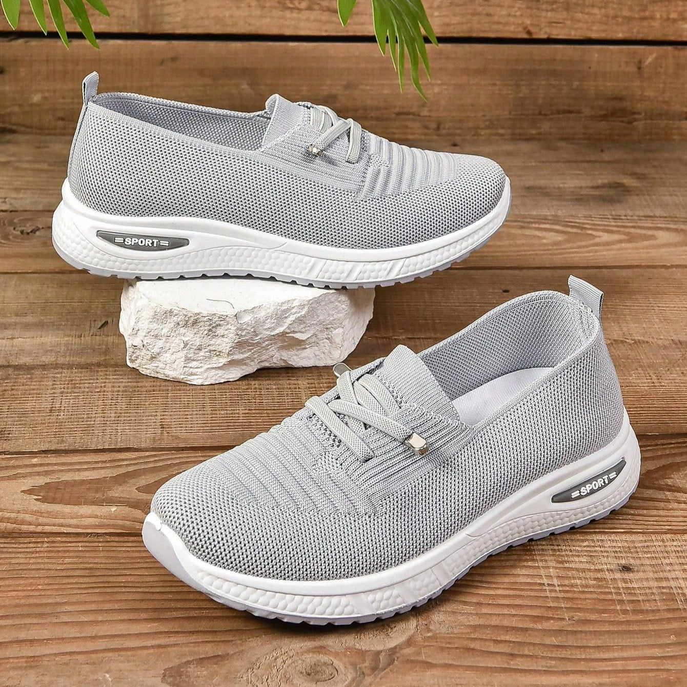 Brigitte Grau Orthopädische Slip-On Sneakers für Damen | Breite Zehenbox Komfort | Leicht und Stützend - 36/37/38/39/40/41/42/43