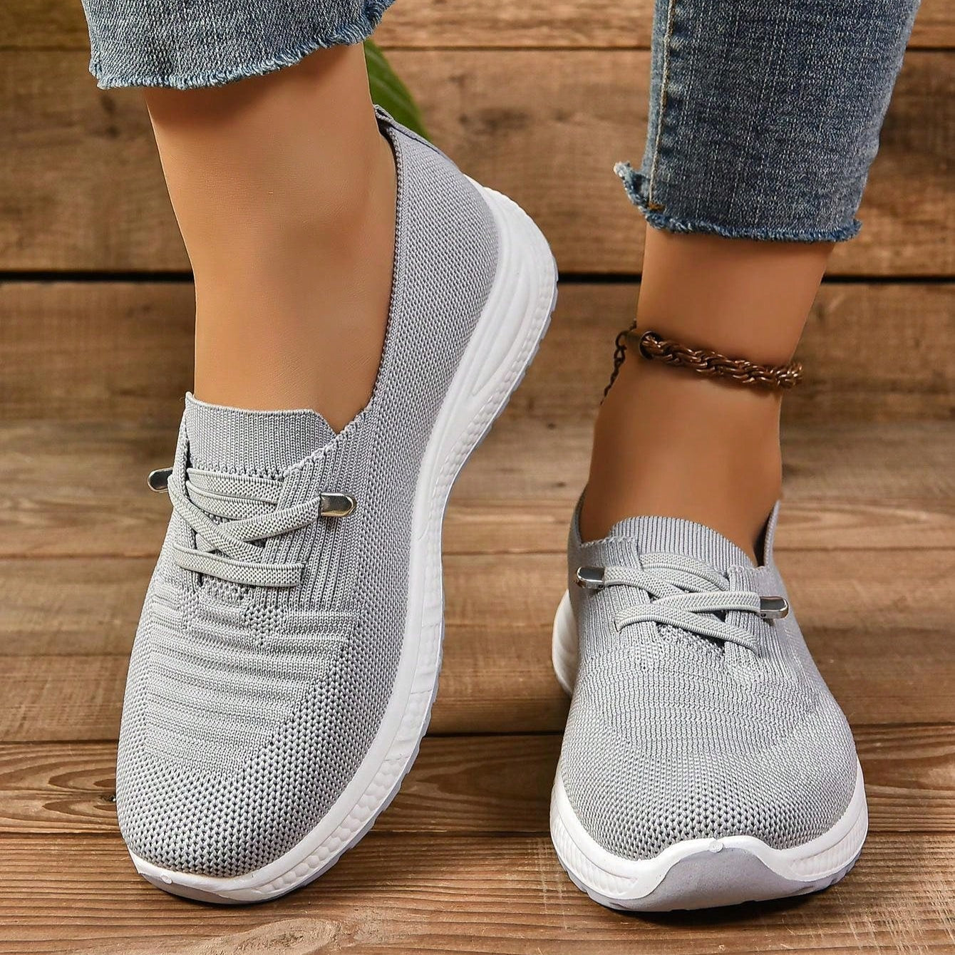 Brigitte Grau Orthopädische Slip-On Sneakers für Damen | Breite Zehenbox Komfort | Leicht und Stützend - 36/37/38/39/40/41/42/43