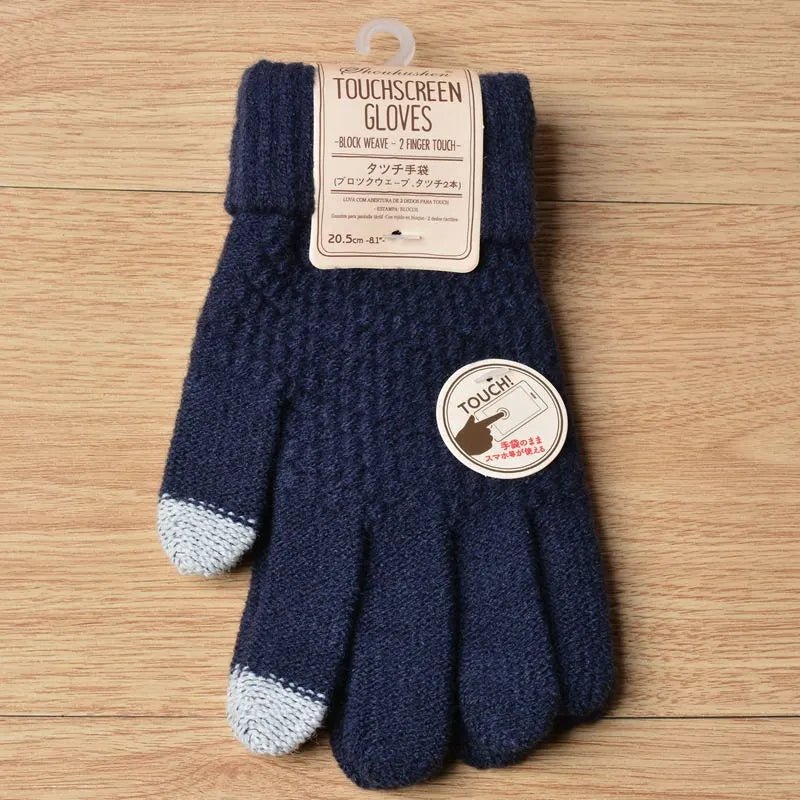 Hildegard Schwarz Gestrickte Touchscreen-Handschuhe für Damen | Warm Winter Strick - Einheitsgrösse