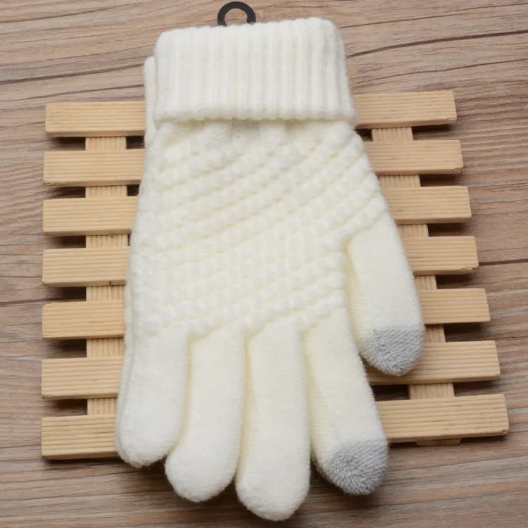 Hildegard Schwarz Gestrickte Touchscreen-Handschuhe für Damen | Warm Winter Strick - Einheitsgrösse
