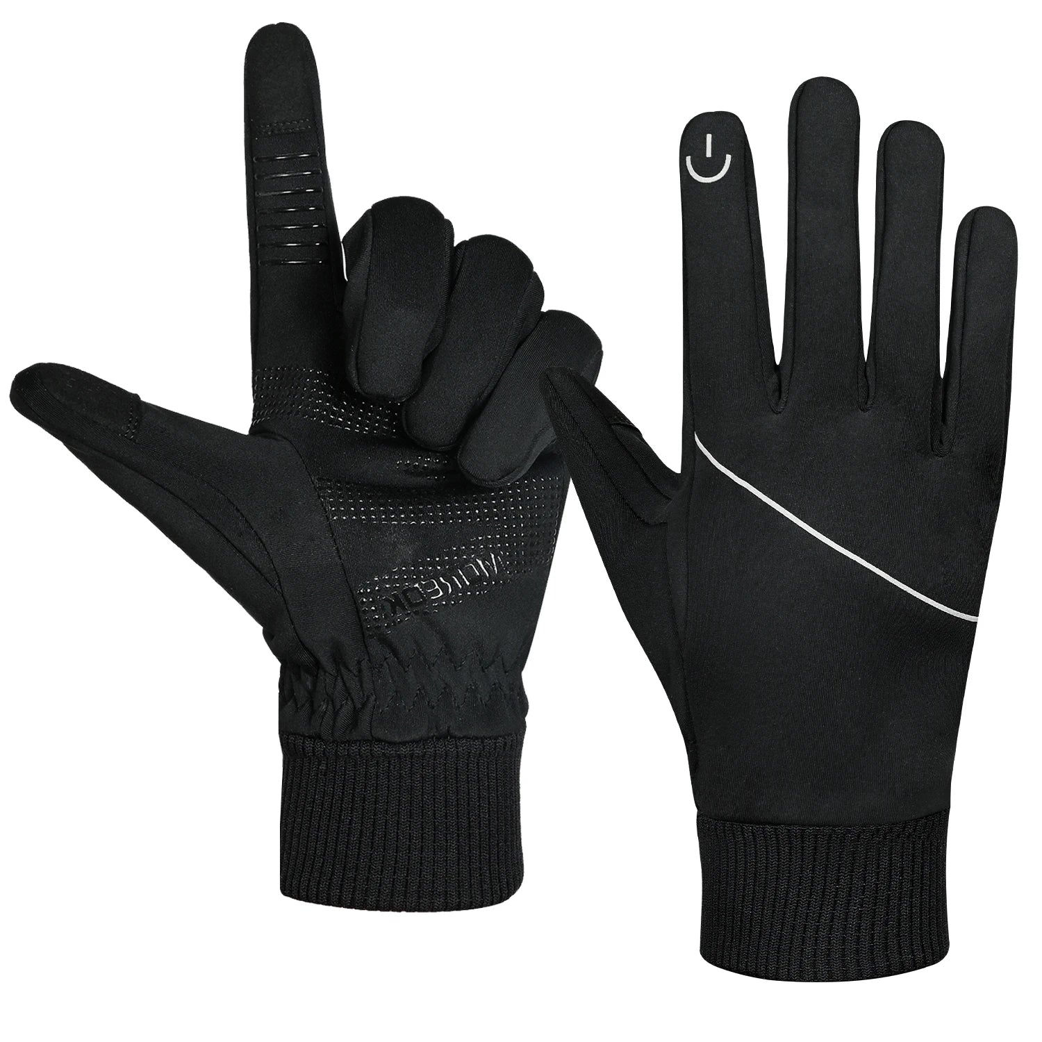 Werner Schwarz Winddichte Thermo-Handschuhe mit Touchscreen-Funktion | Winter Outdoor Radfahren - S/M/L/XL/2XL
