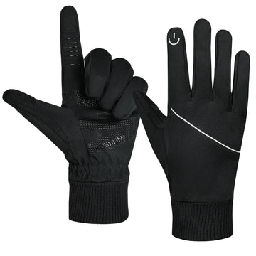 Werner Schwarz Winddichte Thermo-Handschuhe mit Touchscreen-Funktion | Winter Outdoor Radfahren - S/M/L/XL/2XL