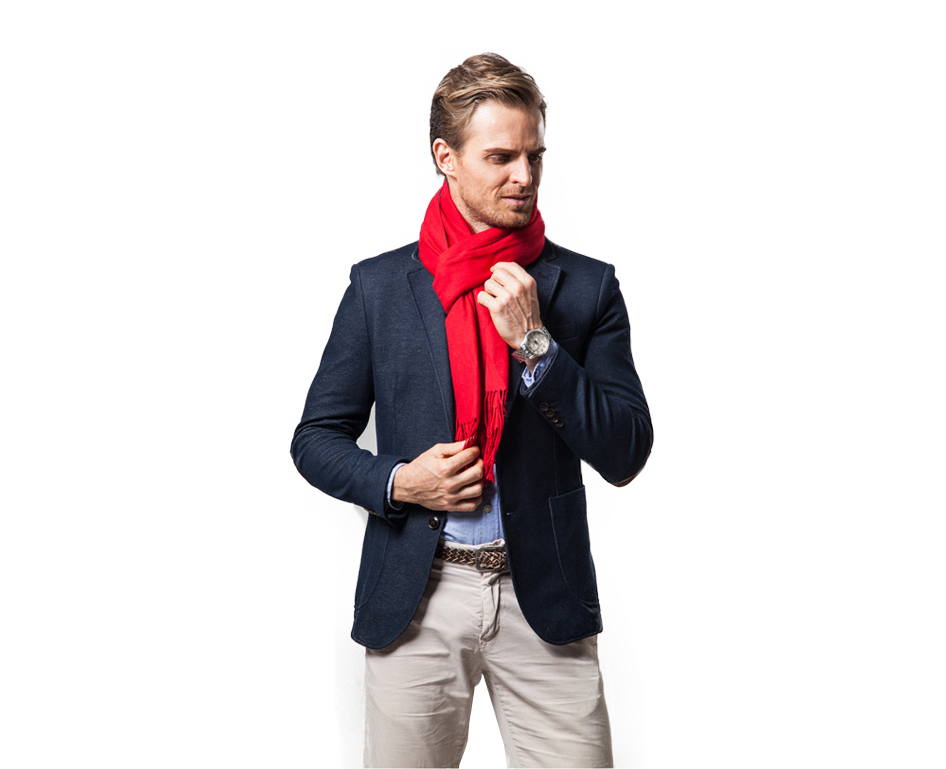Heinz Rot Weicher Warmer Winterschal in Kaschmir-Optik für Herren | Eleganter Akzent im Casual Stil