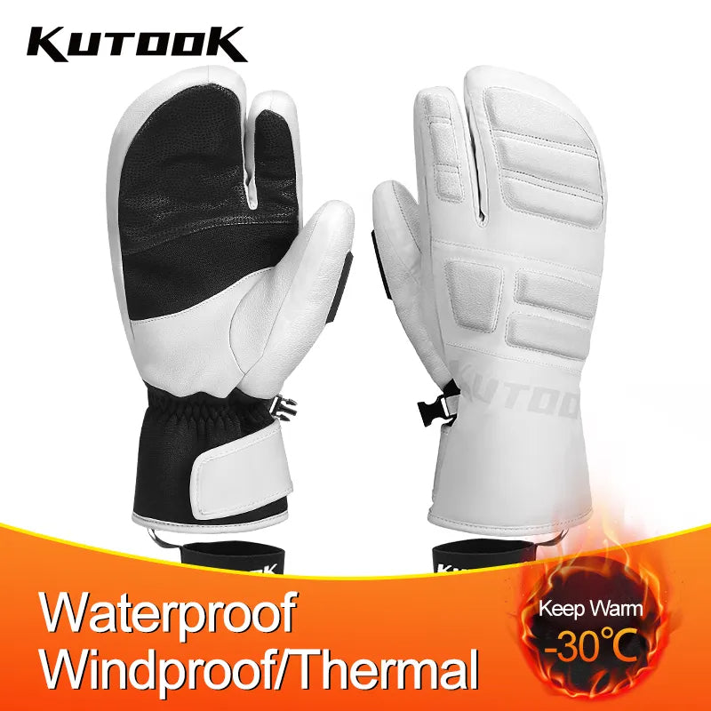 Fritz Weiss Thermo Wind- und Wasserdichte Ski Handschuhe für Damen und Herren | Winter Wintersport - S/M/L/XL