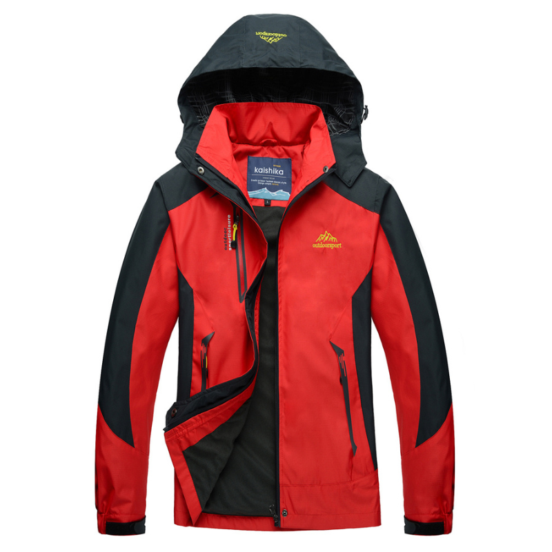 Vreni Hellrot Wasserdichte Outdoor-Jacke mit Kapuze für Damen | Regen Wind Freizeit Wandern - M/L/XL/2XL/3XL