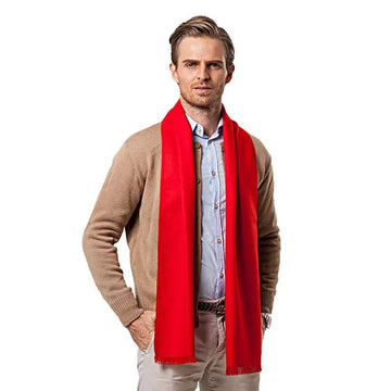 Heinz Rot Weicher Warmer Winterschal in Kaschmir-Optik für Herren | Eleganter Akzent im Casual Stil