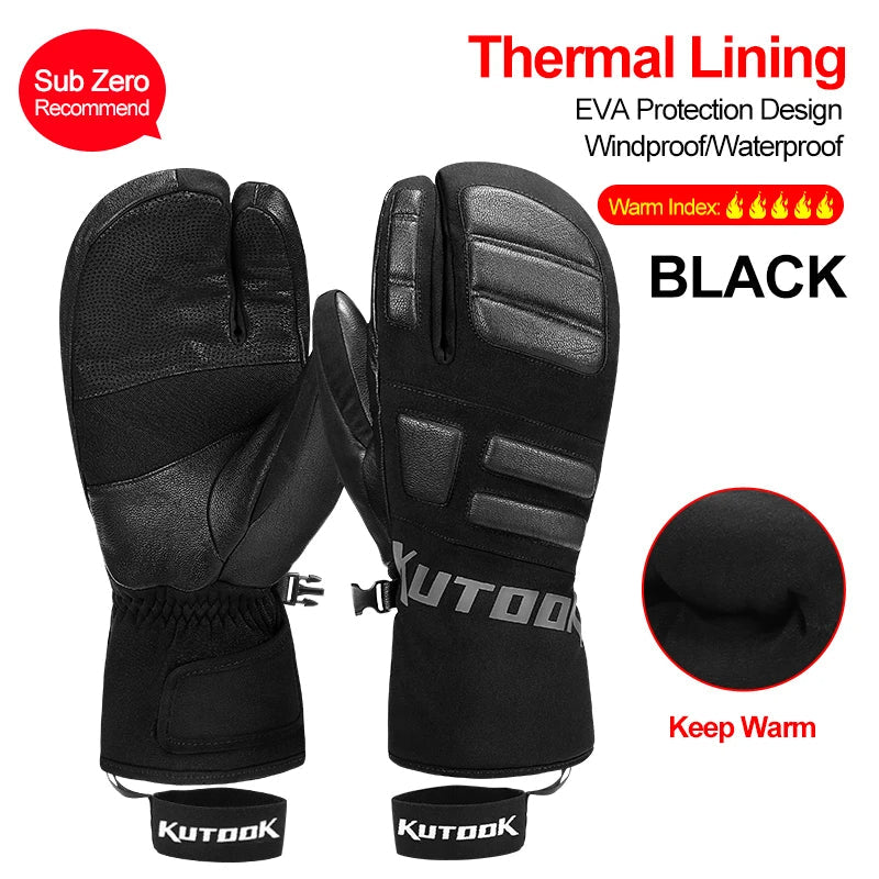 Fritz Weiss Thermo Wind- und Wasserdichte Ski Handschuhe für Damen und Herren | Winter Wintersport - S/M/L/XL