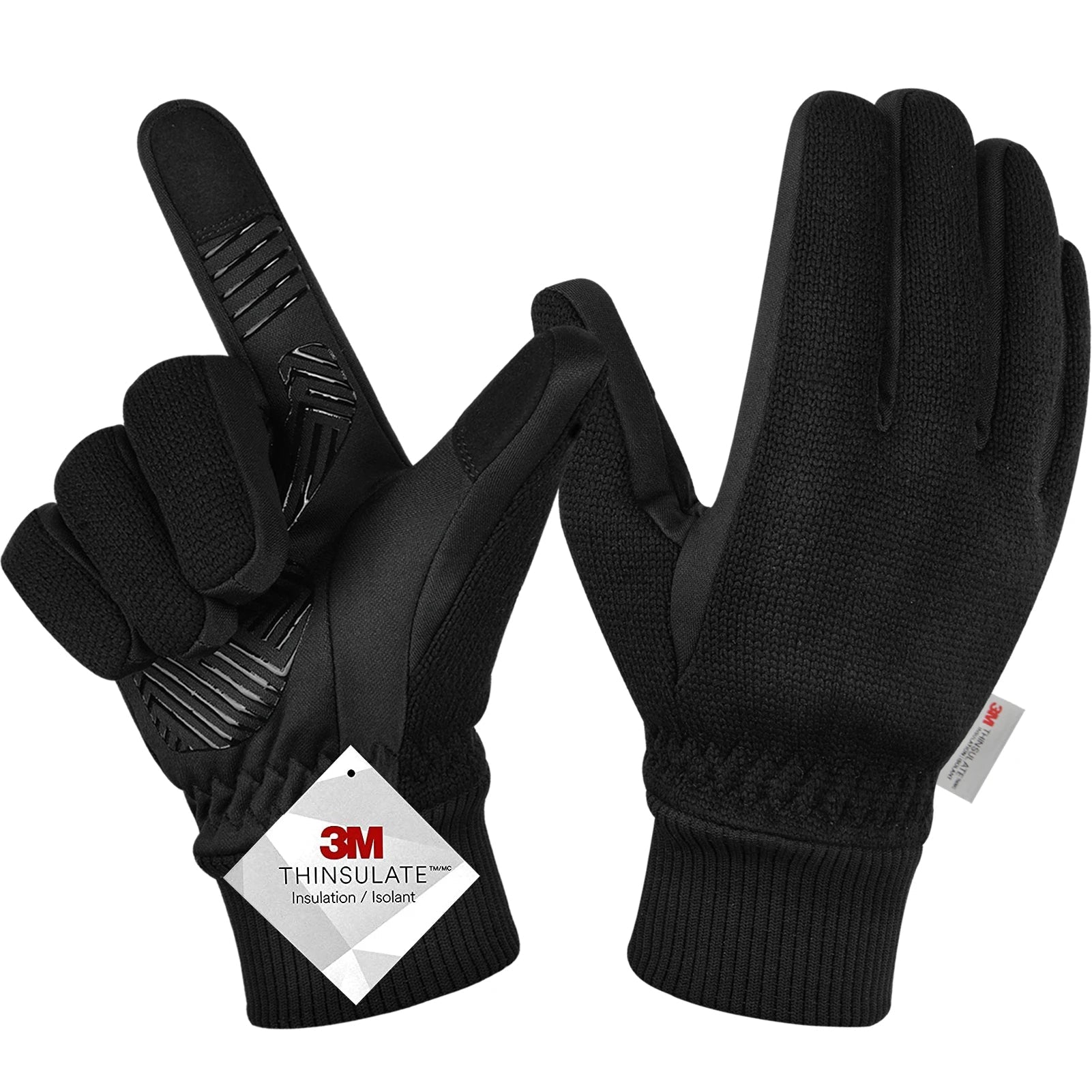 Werner Hellgrau Isolierte Touchscreen Winterhandschuhe für Herren | 3M Thinsulate Rutschfest Radfahren - S/M/L/XL/2XL