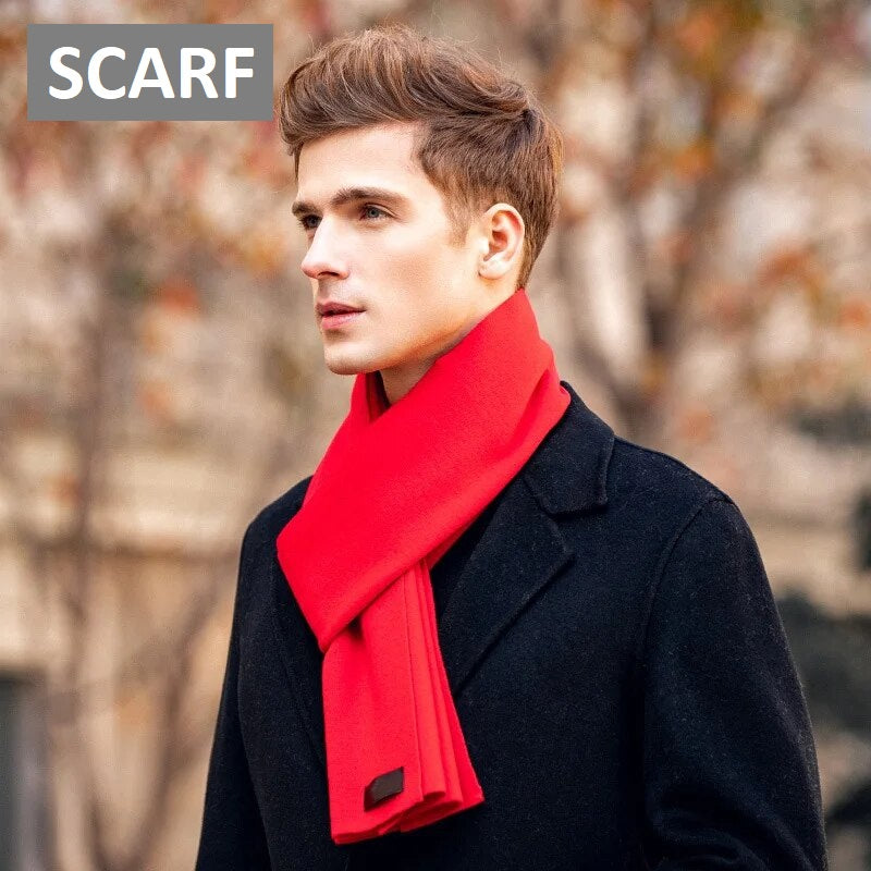 Hansjakob Dunkelgrau Warmer Winterschal für Herren | Kaschmir-Mix Elegant - Einheitsgrösse