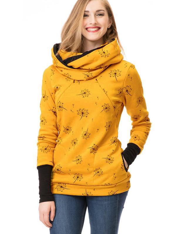 Adelheid Grau Bedrucktes Still-Sweatshirt mit Stillfunktion für Damen | Schwangerschaft Freizeit - S/M/L/XL