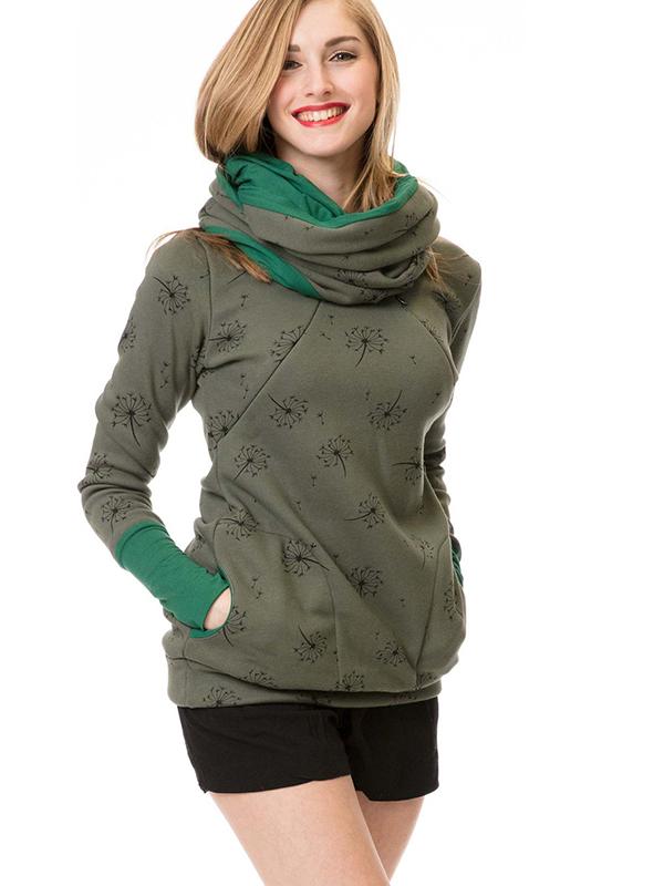 Adelheid Grau Bedrucktes Still-Sweatshirt mit Stillfunktion für Damen | Schwangerschaft Freizeit - S/M/L/XL