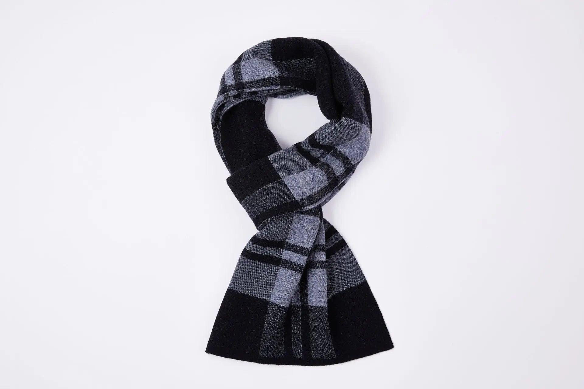 Vätti Grau Karierter Wollschal für Herren | Warm und Winddicht Winter Accessoire - Einheitsgrösse