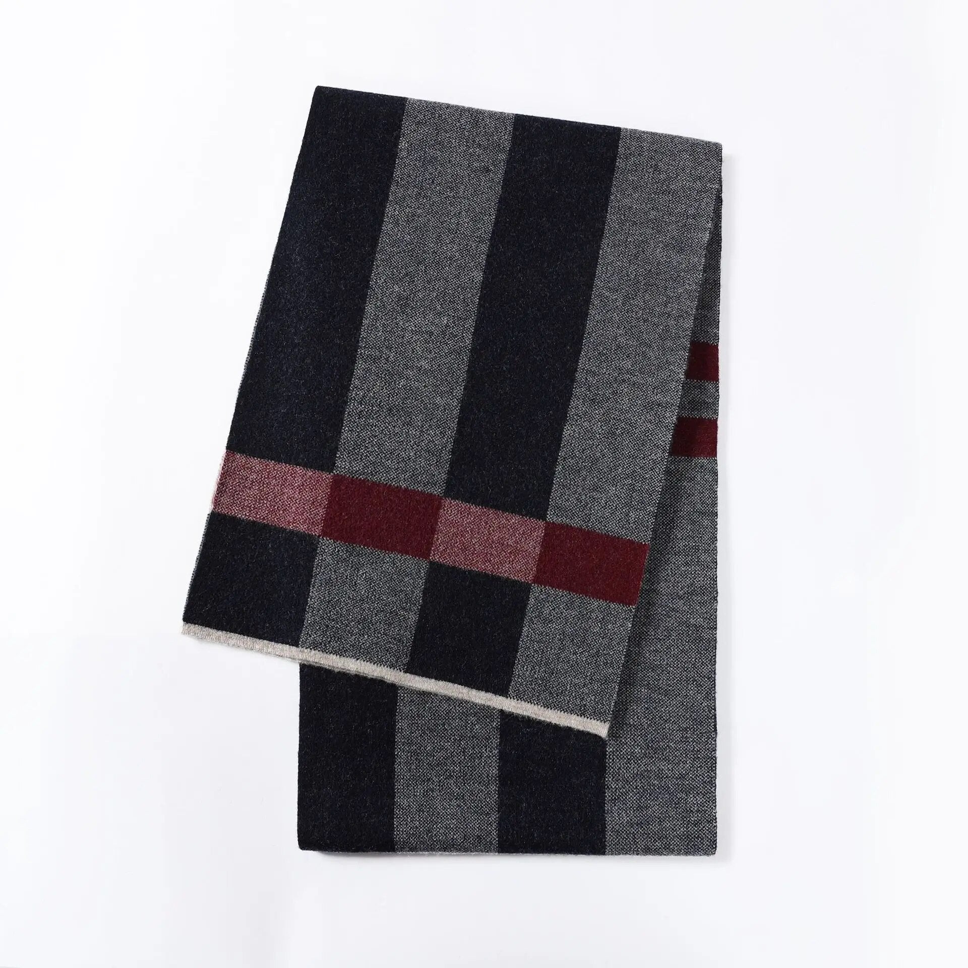 Vätti Grau Karierter Wollschal für Herren | Warm und Winddicht Winter Accessoire - Einheitsgrösse
