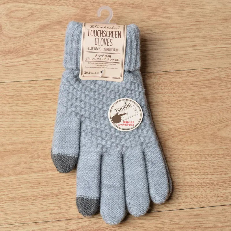 Hildegard Schwarz Gestrickte Touchscreen-Handschuhe für Damen | Warm Winter Strick - Einheitsgrösse