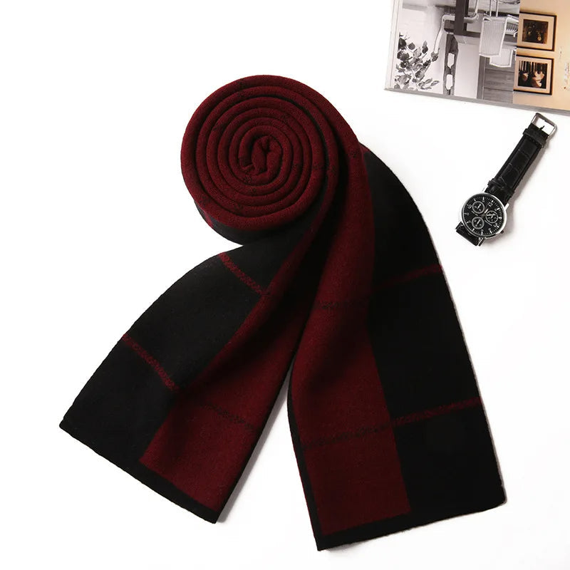 Vätti Grau Karierter Wollschal für Herren | Warm und Winddicht Winter Accessoire - Einheitsgrösse