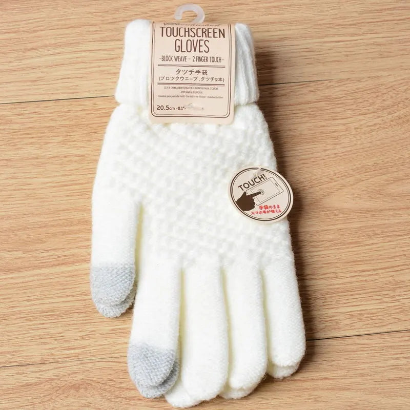 Hildegard Schwarz Gestrickte Touchscreen-Handschuhe für Damen | Warm Winter Strick - Einheitsgrösse