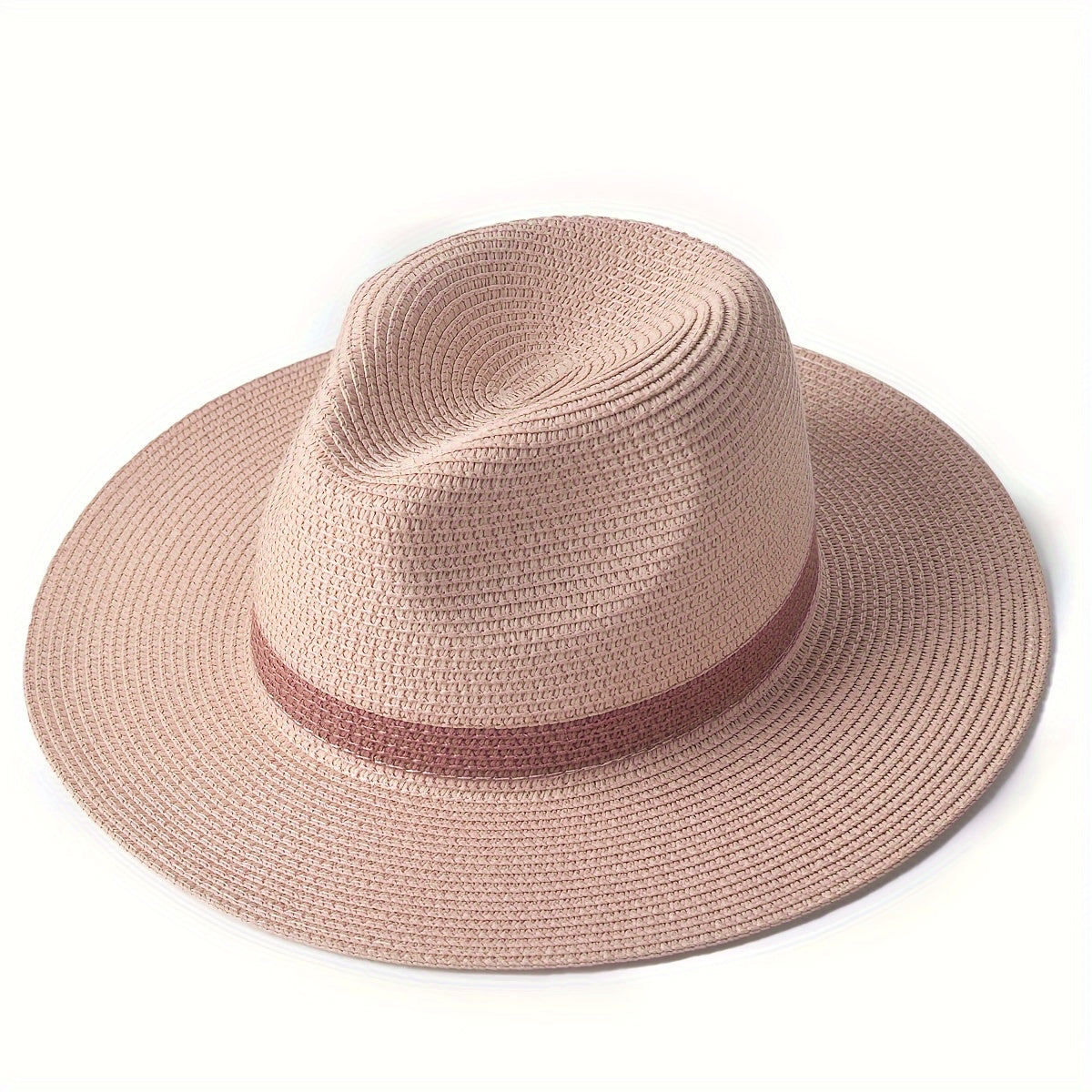 Vreni Khaki Breiter Krempe Stroh Sonnenhut Unisex | Sommer Strand Urlaub Casual - M/L