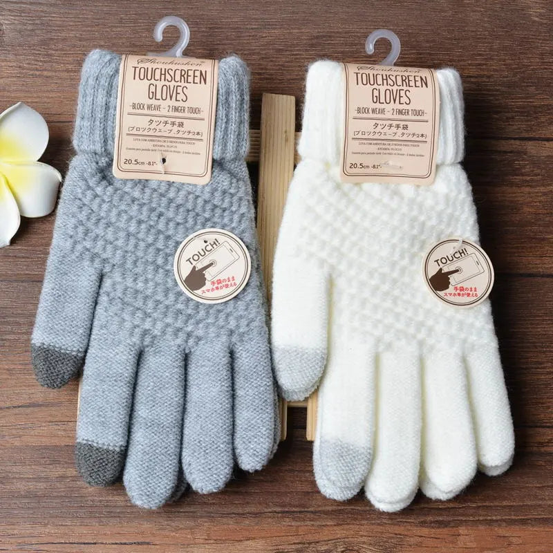 Hildegard Schwarz Gestrickte Touchscreen-Handschuhe für Damen | Warm Winter Strick - Einheitsgrösse