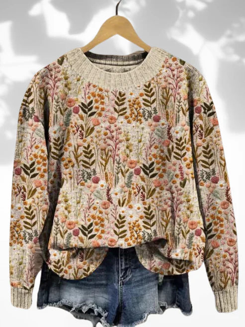 Blumen Pullover Damen 2
