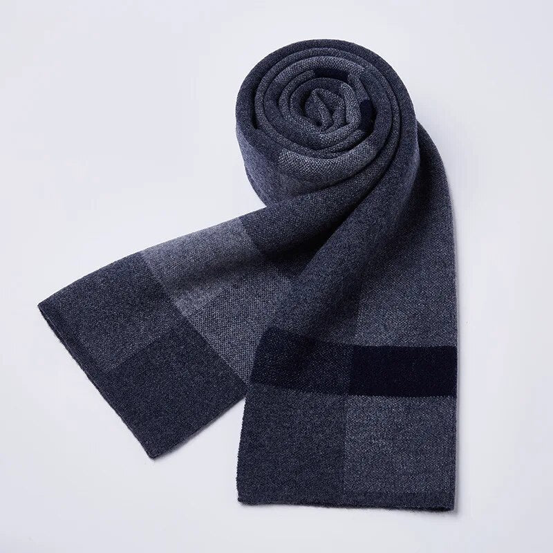 Vätti Grau Karierter Wollschal für Herren | Warm und Winddicht Winter Accessoire - Einheitsgrösse