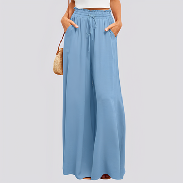 Regina Orange Weites Bein Palazzo Hose für Damen | Fliessende Passform | Alltag und Freizeit - S/M/L/XL/2XL