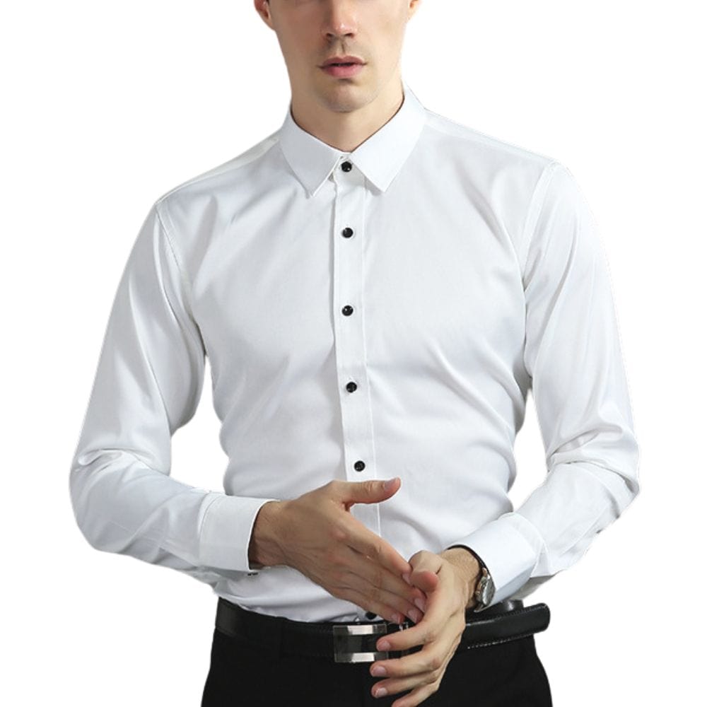 Kurt Schwarz Knitterfreies Slim-Fit Langarmhemd für Herren | Stretch und schnelltrocknend | Büro und Reisen - S-4XL