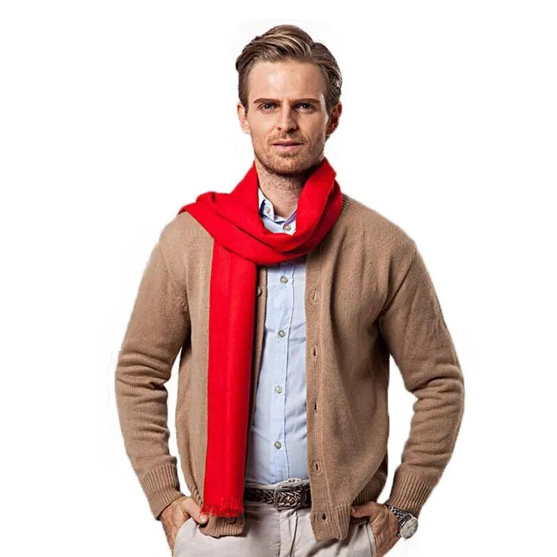 Heinz Rot Weicher Warmer Winterschal in Kaschmir-Optik für Herren | Eleganter Akzent im Casual Stil