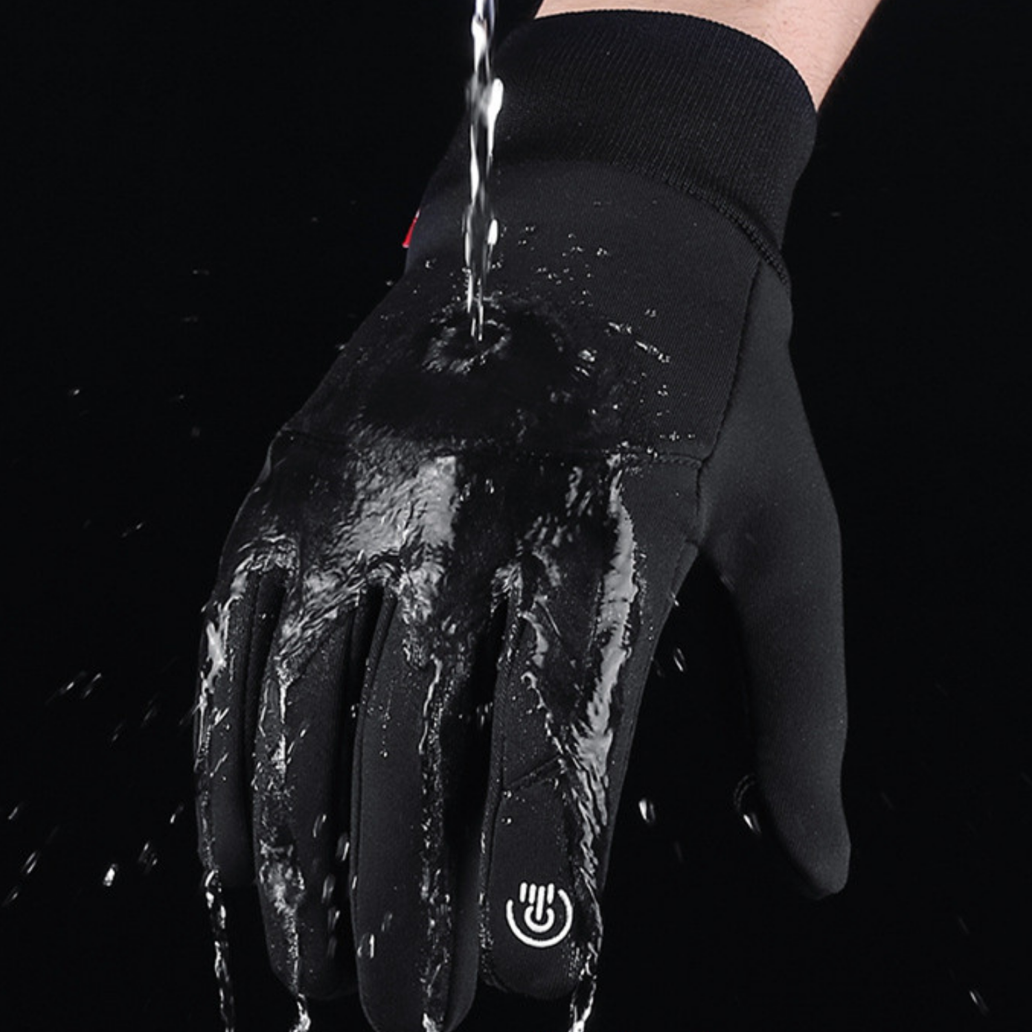 Werner Schwarz Winddichte Wasserabweisende Touchscreen-Handschuhe für Herren | Winter Outdoor Fleece-Innenseite - S/M/L