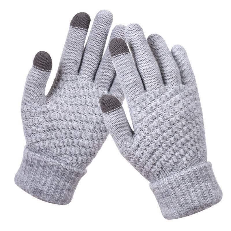 Hildegard Schwarz Gestrickte Touchscreen-Handschuhe für Damen | Warm Winter Strick - Einheitsgrösse
