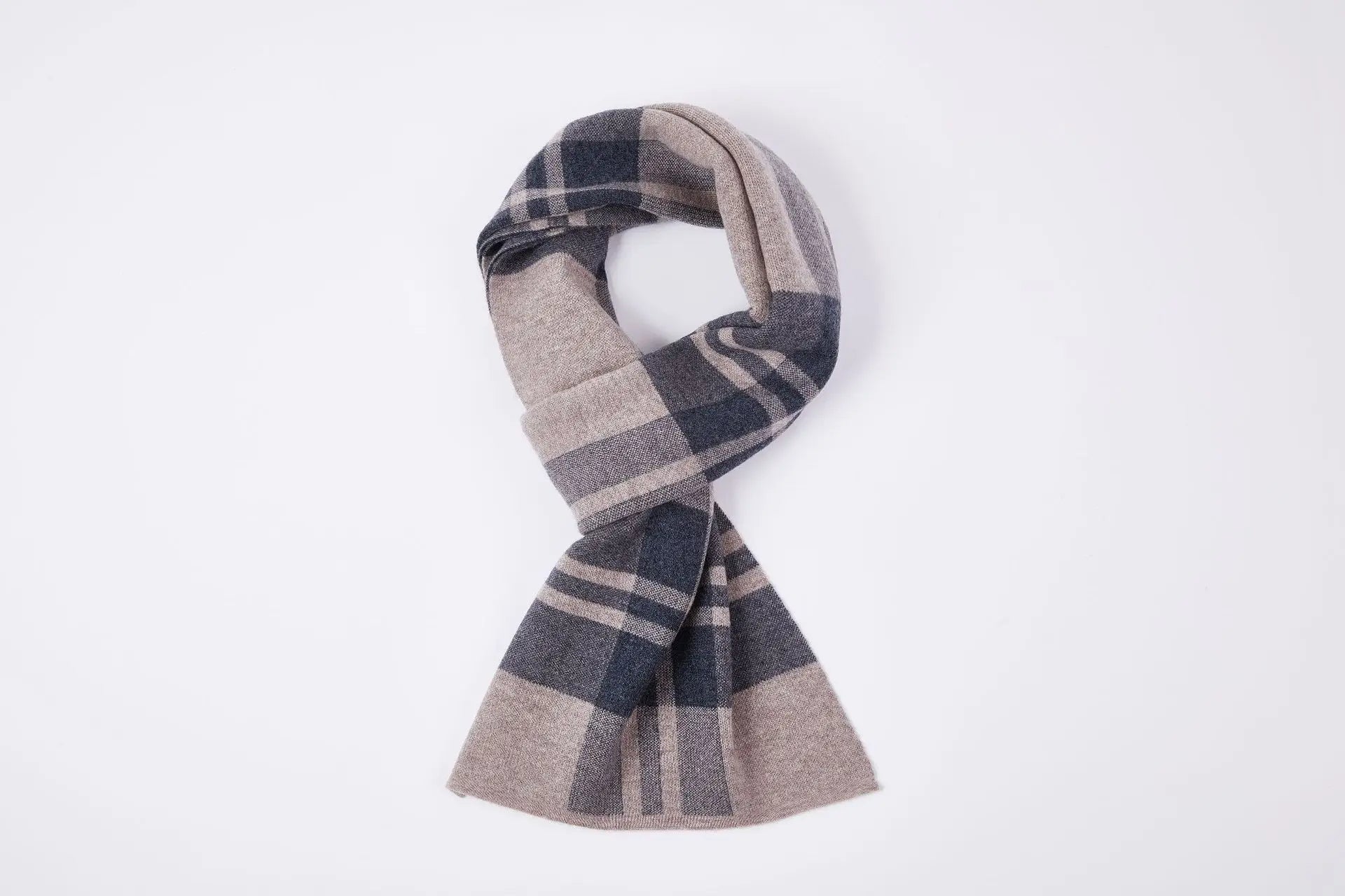 Vätti Grau Karierter Wollschal für Herren | Warm und Winddicht Winter Accessoire - Einheitsgrösse