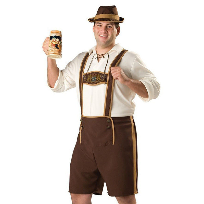 Karl Braun Trachten-Kostüm mit Hosenträgern für Herren | Oktoberfest Kniehose und Hemd Set - M/L/XL/2XL/3XL