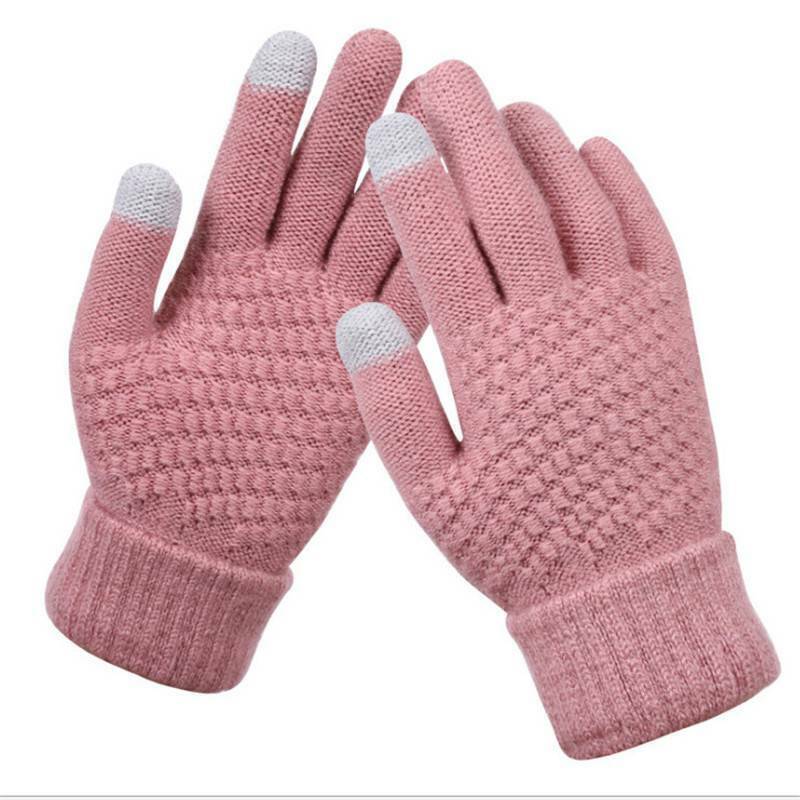 Hildegard Schwarz Gestrickte Touchscreen-Handschuhe für Damen | Warm Winter Strick - Einheitsgrösse
