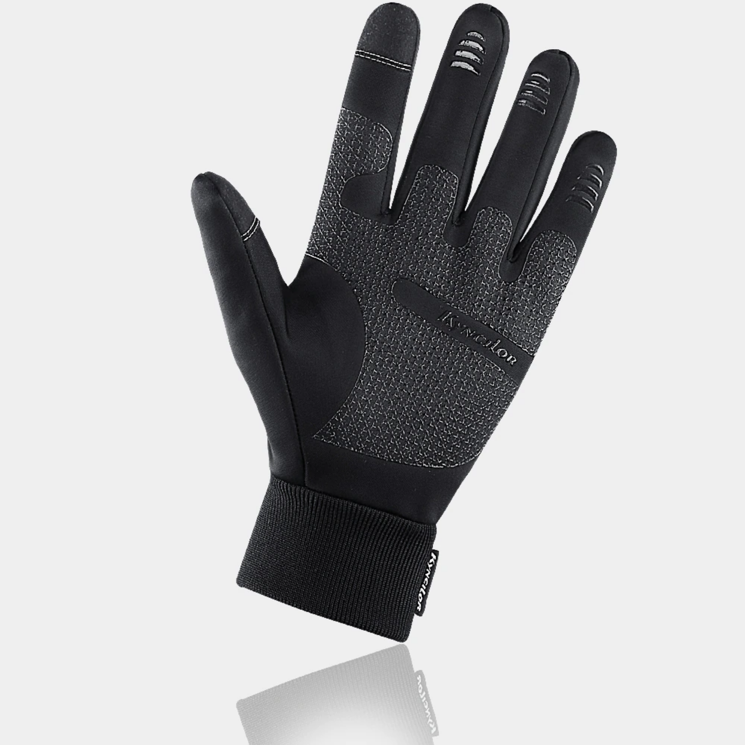 Werner Schwarz Winddichte Wasserabweisende Touchscreen-Handschuhe für Herren | Winter Outdoor Fleece-Innenseite - S/M/L