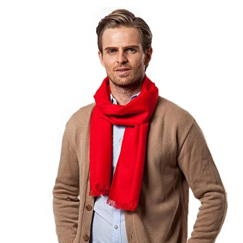Heinz Rot Weicher Warmer Winterschal in Kaschmir-Optik für Herren | Eleganter Akzent im Casual Stil