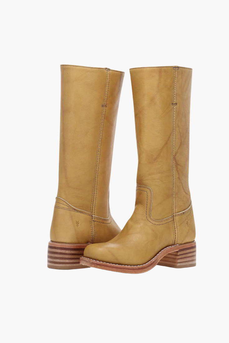 Vreni Braun Kniehohe Leder-Optik Stiefel für Damen | Retro Blockabsatz Casual Stil - EU 36-48